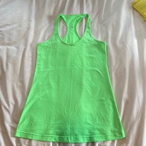 Lululemon neon green tank top